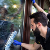 Profis Raamtrekker met geïntegreerd microvezeldoek, verkrijgbaar in 3 matten: 25 cm, 35 cm en 45 cm, inclusief een gratis monster van een professionele glasreiniger, 35 cm