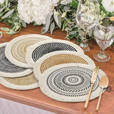 Placemats, afwasbaar, set van 6, ronde geweven placemats, onderzetters, placemats, antislip borden, onderzetters voor keuken, eetkamer, bruiloft, boerderij, tafeldecoratie