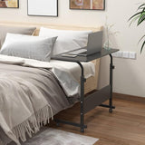 Computertafel 80 x 40 cm, in hoogte verstelbare laptoptafel, computertafel met wieltjes voor bed, verpleegkunde, lezen, werken