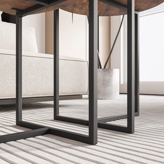 Massief eiken salontafel rond, set van 3 bestel je online bij Massief eiken salontafel rond, set van 3 bestel je online bij