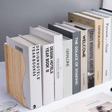 Bookends, Adjustable Bookends, Metal Bookends, Expandable Book Holder, Book Support for Shelf, Wood Imitation Bookends Metal for Desk, Extendable to 49.8 cm (1 Piece)