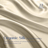 Biological kisses 40x40 cm set van 2 - 100% biologische moerbeizijde, 22 momme, natuurlijk hypoallergeen, voorkeur de gezondheid van haar en huid (beige)