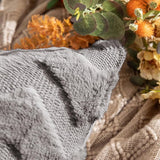 Set van 2 kussenslopen van wol, bankkussen, decoratief kussen, golf, polyester kussenhoezen, bankkussenhoes, decoratieve kussensloop, verborgen ritssluiting, woonkamer, slaapkamer, 30 x 50 cm, donkergrijs