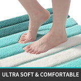 Badkamertapijt, antislip, 60 x 110 cm, badmat, absorberend, zacht, machinewasbaar voor badkamer, groen