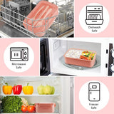 Bento Box voor kinderen en volwassenen, lunchbox voor volwassenen, broodtrommel met 3 vakken, lunchbox voor volwassenen en kinderen, met lepel en vork, magnetron- en vaatwasmachinebestendig