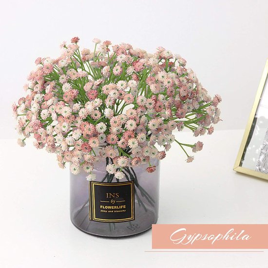 3 bundels kunstbloemen Gypsophila kunstbloemen boeketten bloemstuk voor knutselen bruiloft party huisdecoratie