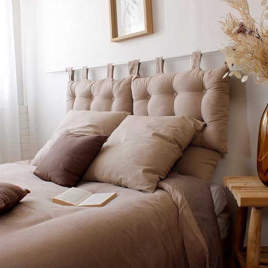 Hoofdbord stof 70 x 9 x 45 cm, natuur, 9 x 45 cm