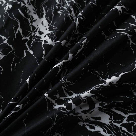 ARYURBU beddengoedset van marmer, 2-delig, zwart wit gemarmerd dekbedovertrek 135 x 200 cm + kussensloop 80 x 80 cm, donzen dekbedovertrek, voor kinderen, meisjes, eenpersoonsbed omkeerbaar beddengoed