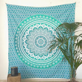 Mandala Tapestry – Natural – 100% Cotton Aesthetic Multipurpose – Wall Towel / Beach Towel XXL – Wall Decoration Living Room Decoration Bedroom – Turquoise, 210 x 230 cm