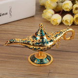 Aladdin Lamp, Metal Carved Hollow Legend Lamp Hollow Aladdin Magic Genie Light Desired Pot Decoration