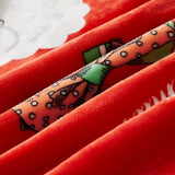 Kerstdeken, Sherpa deken, zacht, dik, warm, comfortabele fleecedeken, bankdeken, woondeken, bankdeken, flanellen deken, knuffeldeken, rood, kerstman, sneeuwpop, 127 x 152 cm