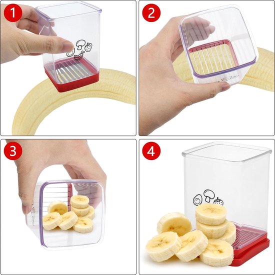 Fruitsnijder, mokkensnijder, fruitsnijder, fruitsnijder, aardbeiensnijder, beker, snijvanger, fruitsnijder, keukengadgets, must, have, groentesnijder, snelsnijder, met duwplaat