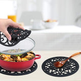 Onderzettermat, pakket van 3 siliconen onderzetters, siliconen multibloem, geïsoleerde antislip hotpads, gesneden waterdichte vaatwasmachinebestendige bekerisolatiemat voor potten, flessen