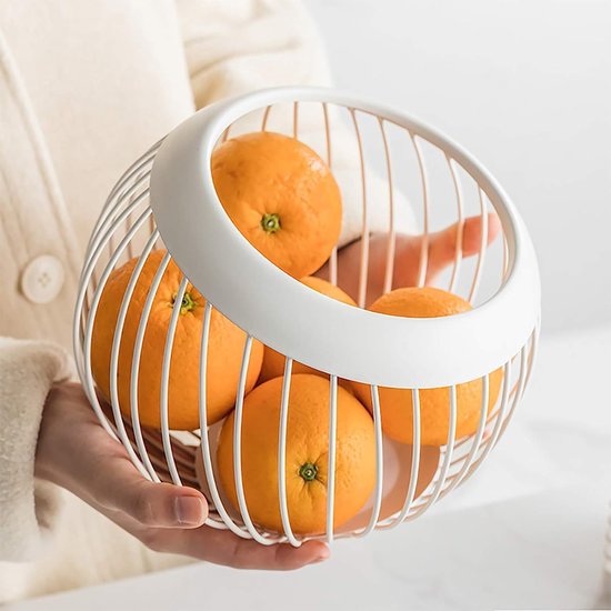 Decoratieve en hoogwaardige mand voor fruit, fruit, groenten of brood in modern design, voor meer gezondheid in het dagelijks leven, fruitmand, groentemand, broodmand, koffiecapsules (wit)