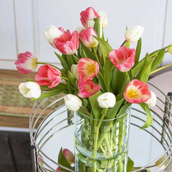 Glazen cilinder H: 15 cm bloempot glas cilindervorm glazen vaas rond decoratief glas voor kaarsen doorzichtige vaas ronde tulpen vaas glazen cilinder voor kaarsen | diameter 15 cm |