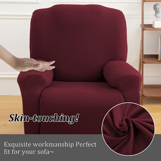 Copripoltrona Relax Lounge Chair, voor Copripoltrona 1 Posto Universale, moderne elektrische Copripoltrona Relax Lounge chair met tas Lavabile, Coperture per Divano da Massaggio, Vino Rosso