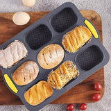 Siliconen bakvorm, stokbrood bakvorm met 9 gaten, anti-aanbak siliconen vorm bakvormen, siliconen bakvorm lade voor brood, broodjes (zwart