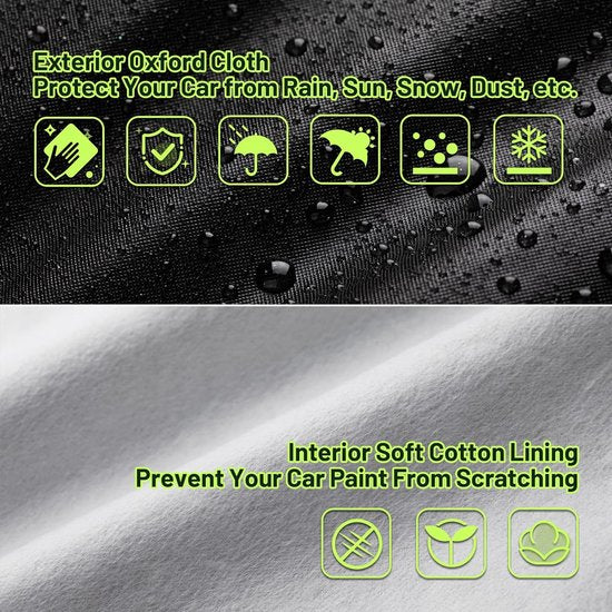 Autohoes, volledige afdekking, stofdicht, waterdicht, autohoes, autohoes, autohoes, autohoes, autohoes, autohoes, voor 430-460 cm, SUV, zwart, 455 cm x 150 cm x 140 cm, 3 kg