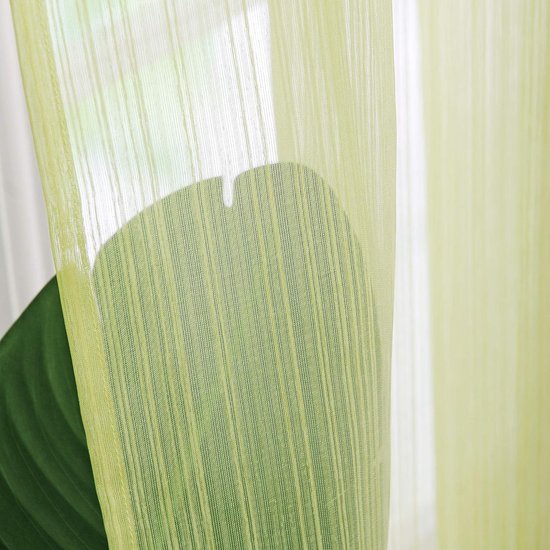 Groene voile gordijnen lijn 140x245cm set van 2, transparante ogen gordijnen met gordijnhouder