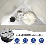 Hoekplank, doucheplank, 304 roestvrij staal, zonder boren, voor badkamer, shampoohouder, organizer, vierkant gat 253 x 253 x 355 mm, geborsteld