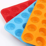 Siliconen Muffin Mold Cupcake Pan 24 Cups Food Grade Ei Muffin Bakken Siliconen Mallen Non-stick & BPA Gratis Pack van 3