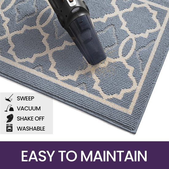 Deurmat voor binnen, 60 x 90 cm, wasbaar, vuilvangmat, antislip, voetmat, voor binnen, waterabsorberende voetmatten, huisdeur, deurmat, deurmat, lichtgrijs