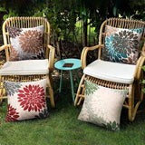 Set van 2 outdoor kussenslopen, rood en grijs, 40 x 40 cm, linnen, waterdichte kussenhoezen, Dahlia boho, sierkussen, bankkussen, decoratief boho, Azteken, bankkussen, overtrek voor bank, bed, terras