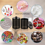 3 stuks wattenstaafjeshouder, wattenstaafjeshouder, wattenschijfdispenser, cosmetica-organizer, voor wattenstaafjes, ronde wattenpads, flossen, wattenbolletjes, make-upsponzen (zwart)