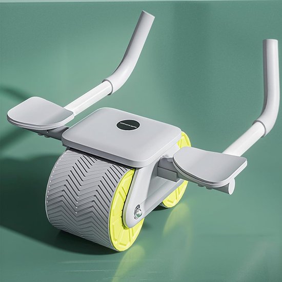 Automatische Rebound Buikwiel, Ab-oefenroller met elleboogsteun, buikspiertrainingsapparaat voor kernoefeningen, buikspierapparaat met kniebeschermers voor thuistraining en