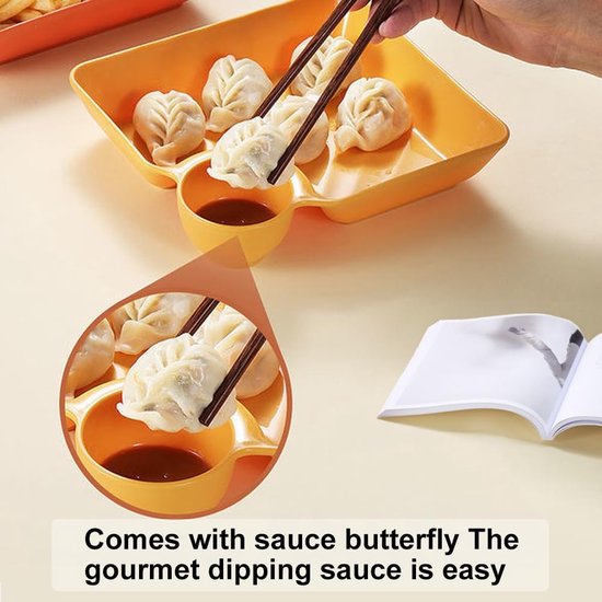 4 stuks snackschalen, onderverdeeld, frietborden, dipschalen, snackborden met vakken, herbruikbare menuborden, gedeeld voor snoep, snacks, noten, desserts, 16 x 18 cm