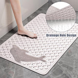 4-delige douchemat, antislip douchemat, premium douchemat, schimmelbestendig, antibacterieel, kan worden gemasseerd, in de machine wasbare badmat (kaki, 35 x 70 cm)