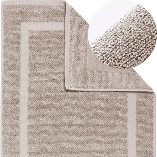 Badmat, 100% katoen, douchemat, 1.000 g/m², absorberend, wasbaar, zandgrijs, 60 x 100 cm Badmat, 100% katoen, douchemat, 1.000 g/m², absorberend, wasbaar, zandgrijs, 60 x 100 cm