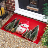Kersttapijt, 2 stuks, antislip, kerstprint, tapijt, deurmat, badkamertapijt, wasbaar, badmatten, kerstdecoraties voor slaapkamer, keuken, badkamer