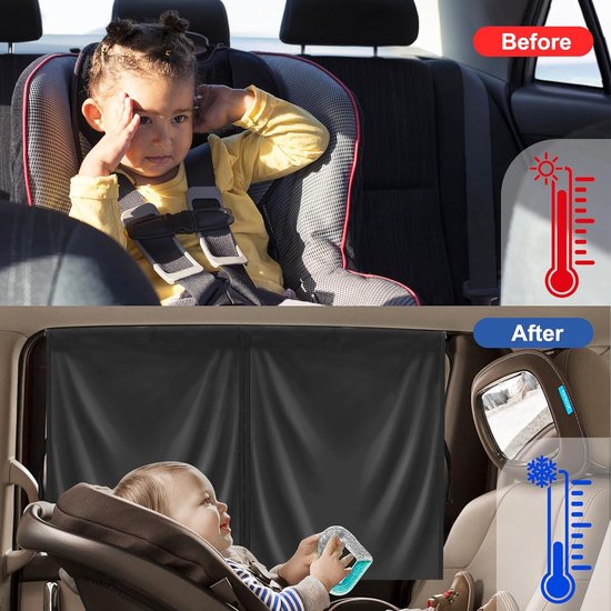 Zonwering auto baby zonwering magnetisch voor uv-bescherming, hittebescherming, 2 stuks auto verduistering ramen