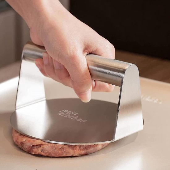 Burger Press 14 cm - Burger Pattie Press Made of Stainless Steel - Easy to Clean Dishwasher Safe - Hamburger Press Patty Press or Burger Steaker Smasher - Robust Design