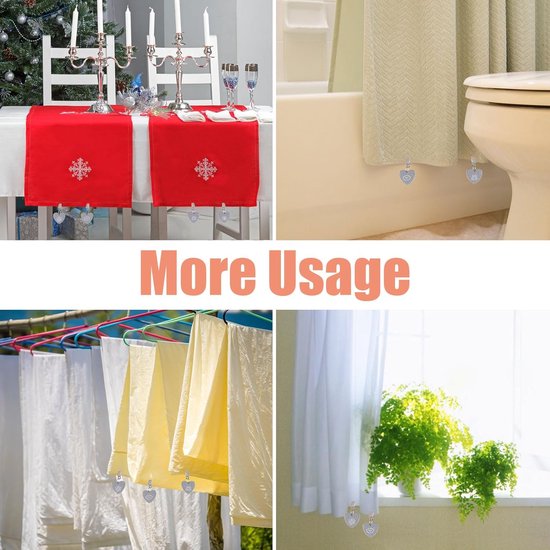 Set van 8 tafelkleedgewichten voor buitengebruik, hartvormige tafelkleedgewichten van natuursteen met clip, tafelkleedhoudergewichten tafelkleed met 4 patronen voor feestelijke picknickbruiloften