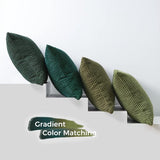 Set van 4 groene Topfinel kussenhoezen, 40 x 40 cm, fluwelen kussenhoezen, decoratieve kussenhoes voor bank, slaapkamer, woonkamer, balkon, kinderen, pluizig, kleurverloop