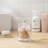 Katoenen Make up Organizer, Wattenschijfje met Houten Deksel, Katoenen Wandgemonteerde Make Updoos voor Make up Remover Pads