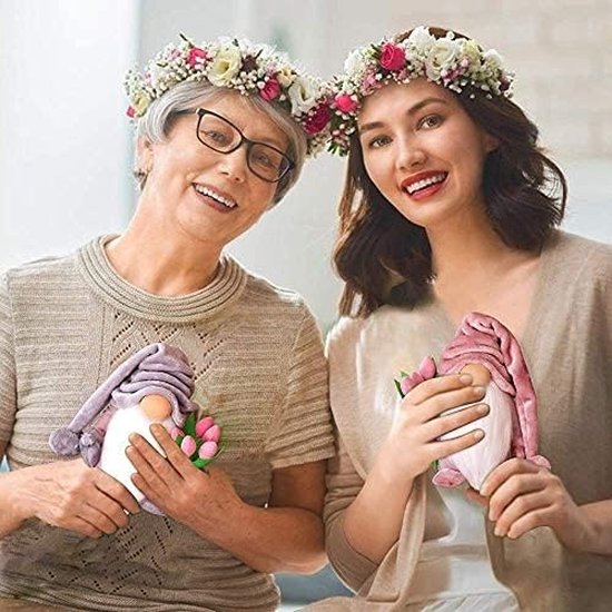 Super idee! Een schattige staande kabouter met tulpenbloemboeketten en schattige kabouterbeeldjes. Het is een perfect cadeau voor vrouwen, moeders, huwelijksverjaardagen, vriendinnen, vrouwen en Moederdag. Bedankt!