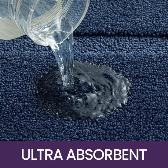 Badkamertapijt, 40 x 60 cm, badmat, antislip, wasbaar, zachte badmat, microvezel, absorberend, badmatten voor badkuip, doucheruimte en badkamer, blauw