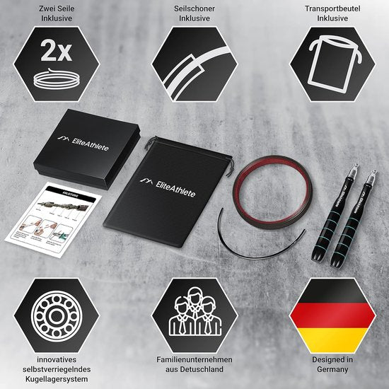 Springtouw volwassenen - Speed Rope met reservekabel - professionele kogellagers - Skipping Rope - Jump Rope - Fitness Crossfit Boksen - Springtouw Volwassenen incl. touwbeschermer + tas