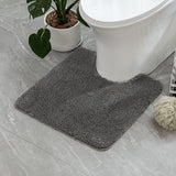 Absorberend toilettapijt antislip U-vorm badmat met hoge hydroscopiciteit tapijten, super zacht, gezellig en ruig microvezel tapijt voor badkamer grijs 50 x 50 cm