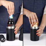 Roestvrij stalen bierblikjes afdekking flessenkoeler manchet - voor 300-500 ml blikjes & 300 ml flessen - geïsoleerde 3-in-1 biergadgets met opener - voor cadeau bier en alcoholvrije dranken