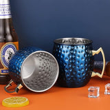 Moscow Mule beker 500 ml handgemaakte koperen beker Moskou Mule koperen mokken (blauw) Moscow Mule beker 500 ml handgemaakte koperen beker Moskou Mule koperen mokken (blauw)