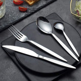24-delige bestekset, serviesset, roestvrij stalen bestekset, hoogglans gepolijst, vaatwasmachinebestendig (set voor 6 personen)