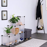 schoenenrek, opbergrek, modulair systeem, met 6 zakken van 30 x 30 cm, transparant