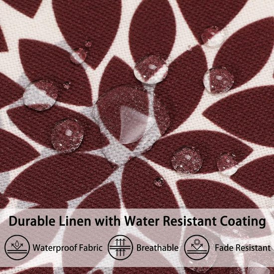 Kussensloop 40 x 40 cm, lente, modern, outdoor, bankkussen, kussenhoes, kussenhoezen, waterdicht, linnen, zomer, rood, dahlia, bloem, voor woonkamer, slaapkamer, bank, tuin, terras, decoratie, set van