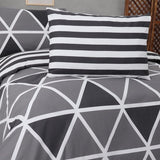 beddengoed 240x220 3-delig grijs - Oeko-TEX 80% katoen & 20% polyester, 1x dekbedovertrek met ritssluiting + 2x kussensloop 50x80 met envelopsluiting, streepmodel