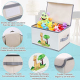 2 stuks opbergdozen voor kinderen met deksel, grote speelgoedkist, opbergkist met handgrepen, opvouwbare opbergdozen voor kinderkamer, boeken, kleding, speelgoed