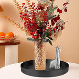 Zwart rond dienblad van metaal, Ø 30 cm dienblad, drankorganizer, decoratief dienblad, decoratief dienblad, kaarsenbord, dienblad voor sieraden, make-up, theeset, vazen